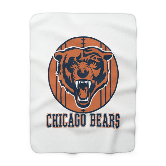 Chicago Bears Sherpa Fleece Blanket — Cozy NFL Throw with Bear Logo