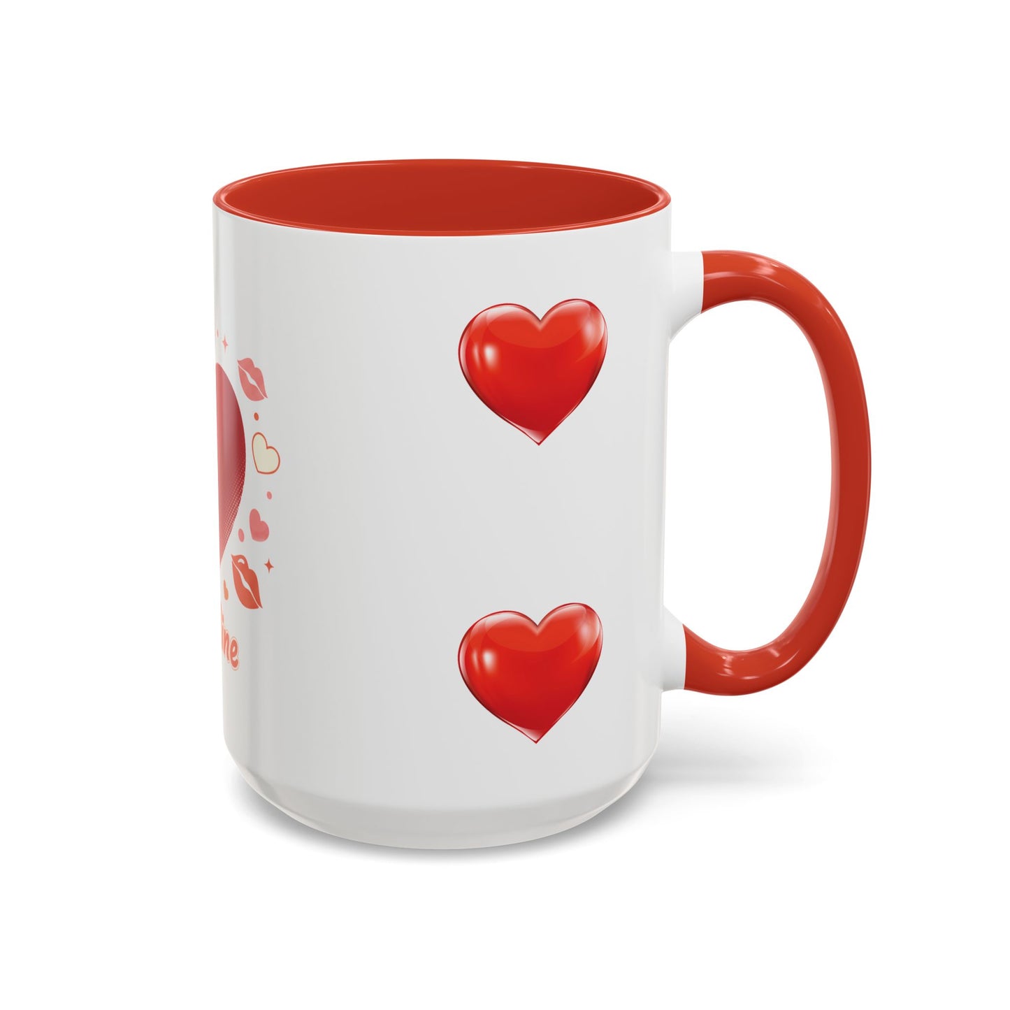 Valentine "Be Mine" Accent Coffee Mug — Heart & Kisses (11/15 oz)