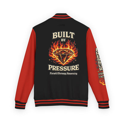 Built By Pressure Letterman Jacket — Flame Diamond Varsity Jacket