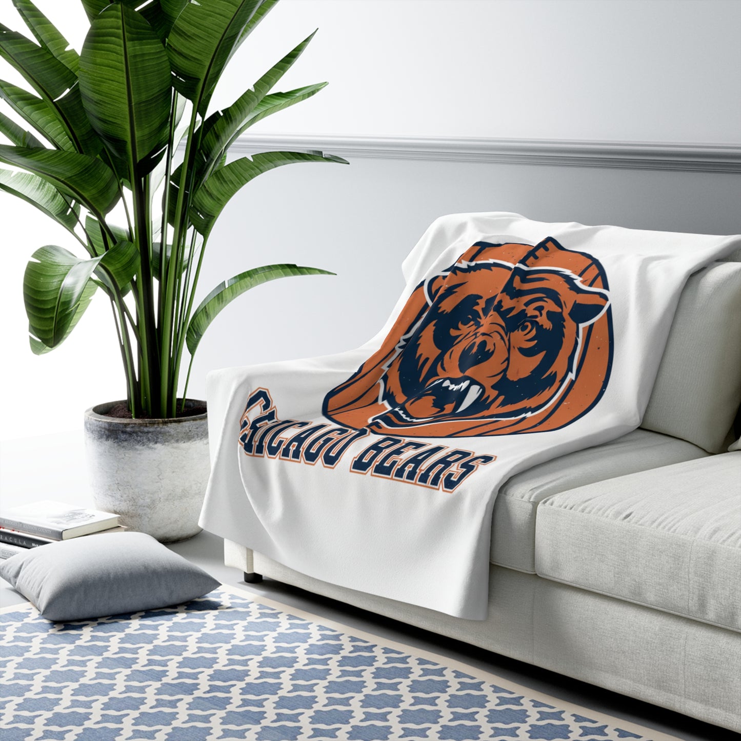 Chicago Bears Sherpa Fleece Blanket — Cozy NFL Throw with Bear Logo