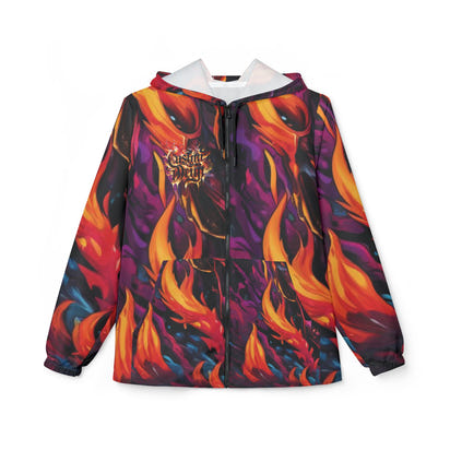 Windbreaker Jacket Custom Drip Inferno Skull