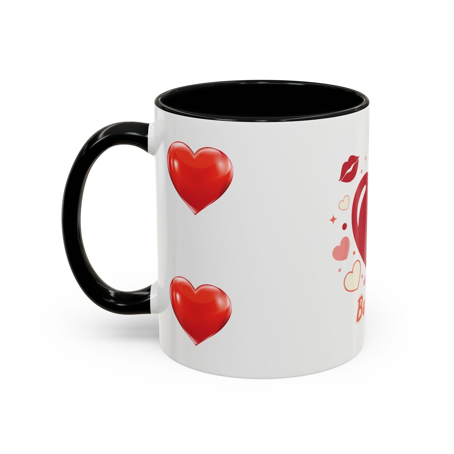 Valentine "Be Mine" Accent Coffee Mug — Heart & Kisses (11/15 oz)