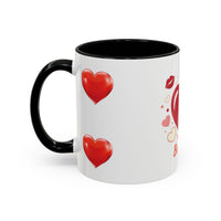 Valentine "Be Mine" Accent Coffee Mug — Heart & Kisses (11/15 oz)