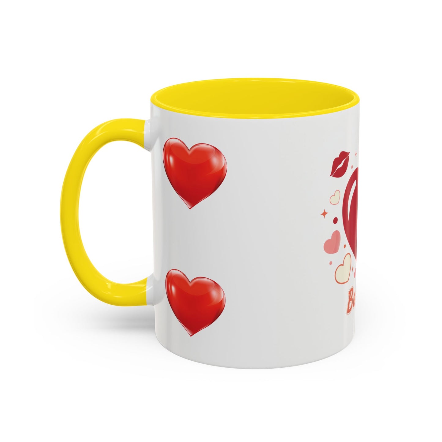 Valentine "Be Mine" Accent Coffee Mug — Heart & Kisses (11/15 oz)