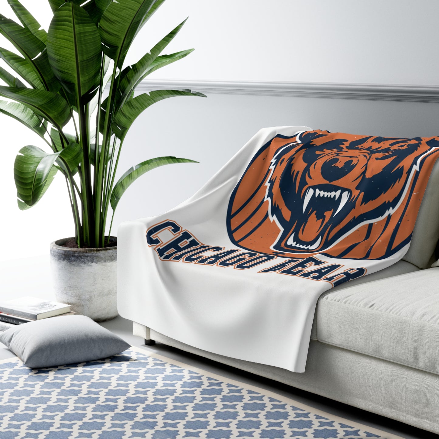 Chicago Bears Sherpa Fleece Blanket — Cozy NFL Throw with Bear Logo