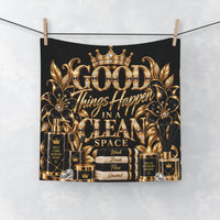 Gold Luxe 'Good Things Happen in a Clean Space' Face Towel