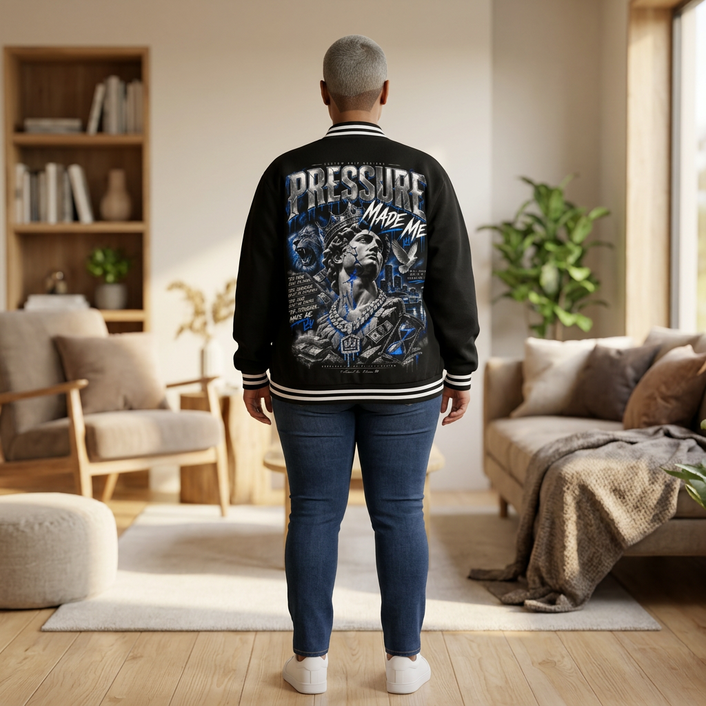 Pressure Made Me Varsity Bomber Jacket