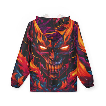 Windbreaker Jacket Custom Drip Inferno Skull