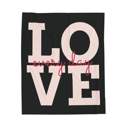 Velveteen Plush Blanket - Love Everyday Cozy Throw