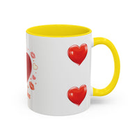 Valentine "Be Mine" Accent Coffee Mug — Heart & Kisses (11/15 oz)