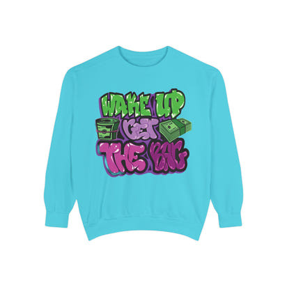 Garment-Dyed Sweatshirt Wake Up Get the Bag - Unisex