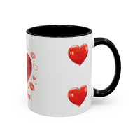 Valentine "Be Mine" Accent Coffee Mug — Heart & Kisses (11/15 oz)