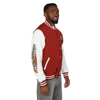 Built By Pressure Letterman Jacket — Flame Diamond Varsity Jacket