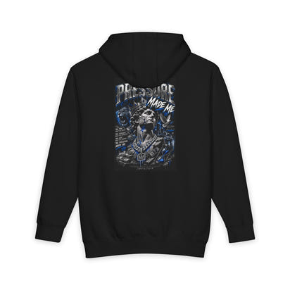 Pressure Made Me Hoodie — Graphic Pullover with Bold Back Art
