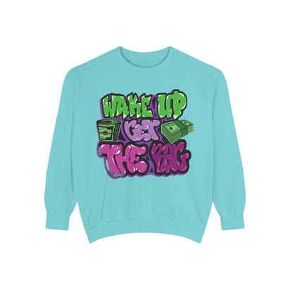 Garment-Dyed Sweatshirt Wake Up Get the Bag - Unisex