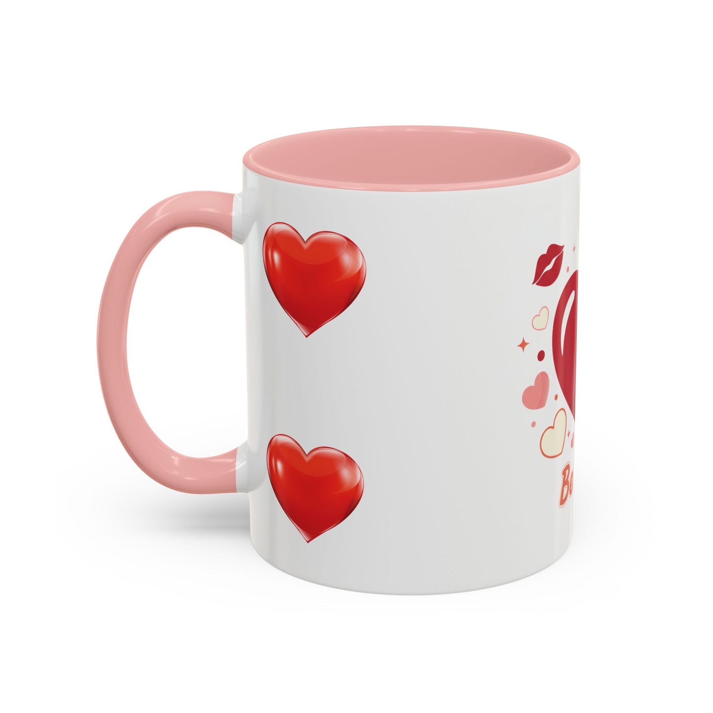 Valentine "Be Mine" Accent Coffee Mug — Heart & Kisses (11/15 oz)