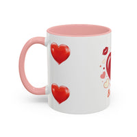 Valentine "Be Mine" Accent Coffee Mug — Heart & Kisses (11/15 oz)