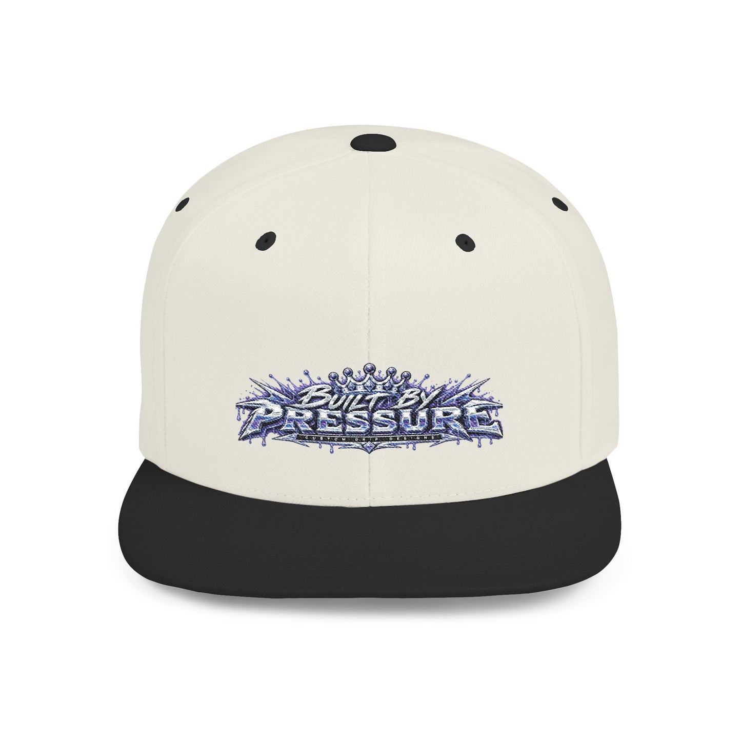 Snapback Hat - 'Blissful Pressure' Blue Graffiti Flat Bill Cap