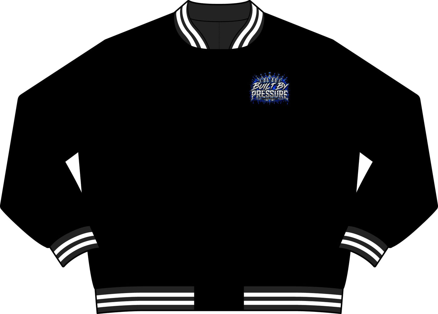 Built By Pressure Varsity Jacket – Crowned Streetwear Bomber
