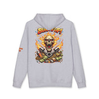 Burn It Up Hoodie — Fiery Skull Motorcycle Graphic Sweatshirt