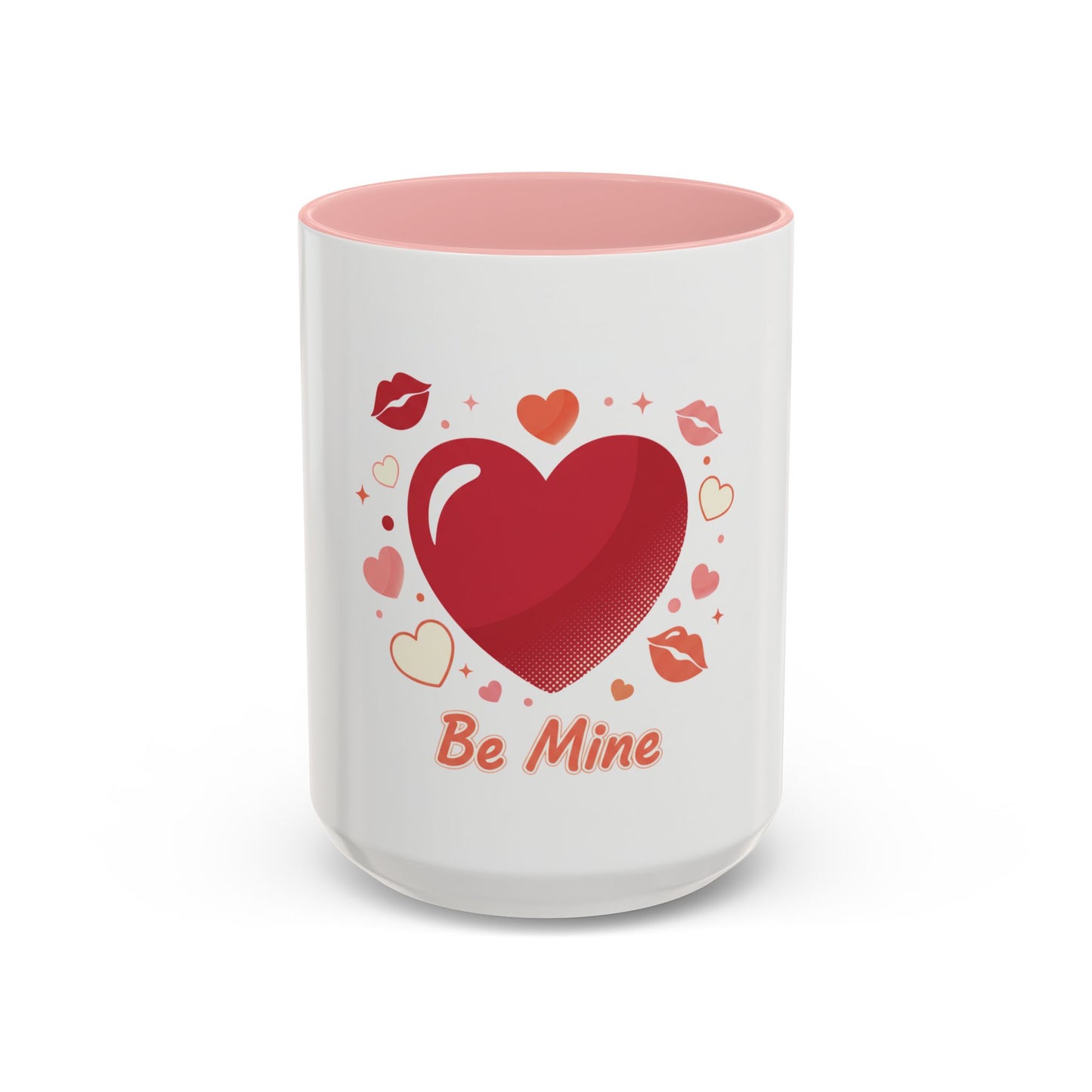 Valentine "Be Mine" Accent Coffee Mug — Heart & Kisses (11/15 oz)