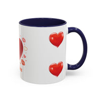 Valentine "Be Mine" Accent Coffee Mug — Heart & Kisses (11/15 oz)