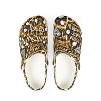 Gold Graffiti EVA Foam Clogs – Urban Streetwear Slip-On Shoes