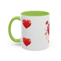 Valentine "Be Mine" Accent Coffee Mug — Heart & Kisses (11/15 oz)