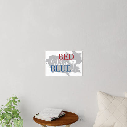 Bed Wine Blue Wall Decals