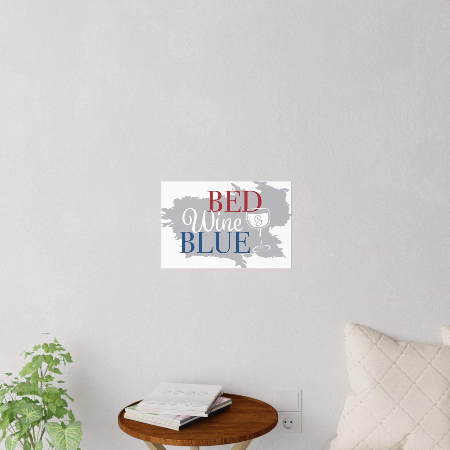 Bed Wine Blue Wall Decals