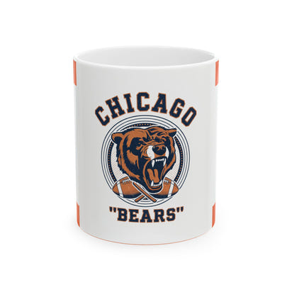 Chicago Bears Retro Roaring Bear Football Ceramic Mug — 11oz & 15oz