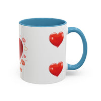 Valentine "Be Mine" Accent Coffee Mug — Heart & Kisses (11/15 oz)