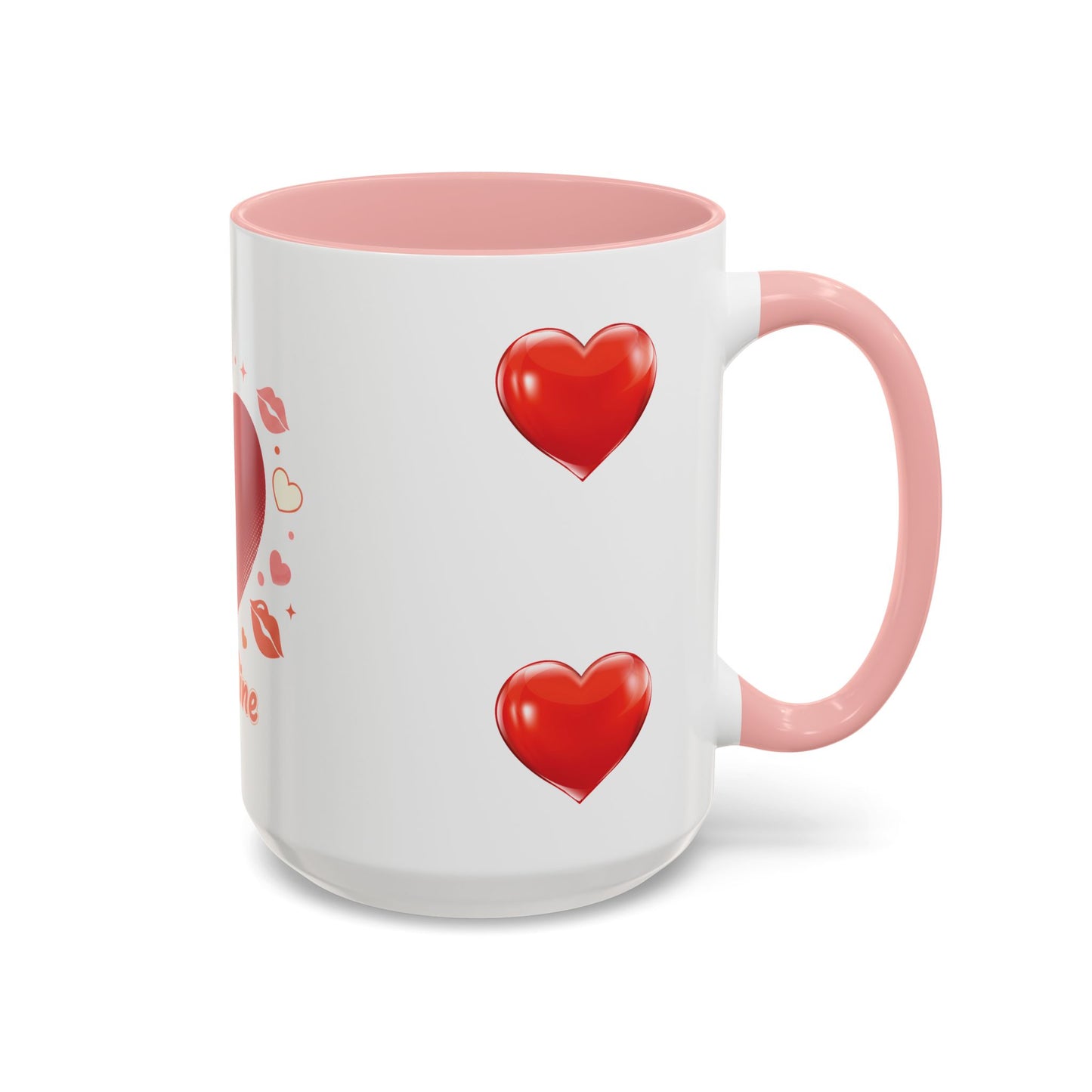 Valentine "Be Mine" Accent Coffee Mug — Heart & Kisses (11/15 oz)