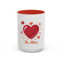 Valentine "Be Mine" Accent Coffee Mug — Heart & Kisses (11/15 oz)