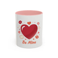Valentine "Be Mine" Accent Coffee Mug — Heart & Kisses (11/15 oz)