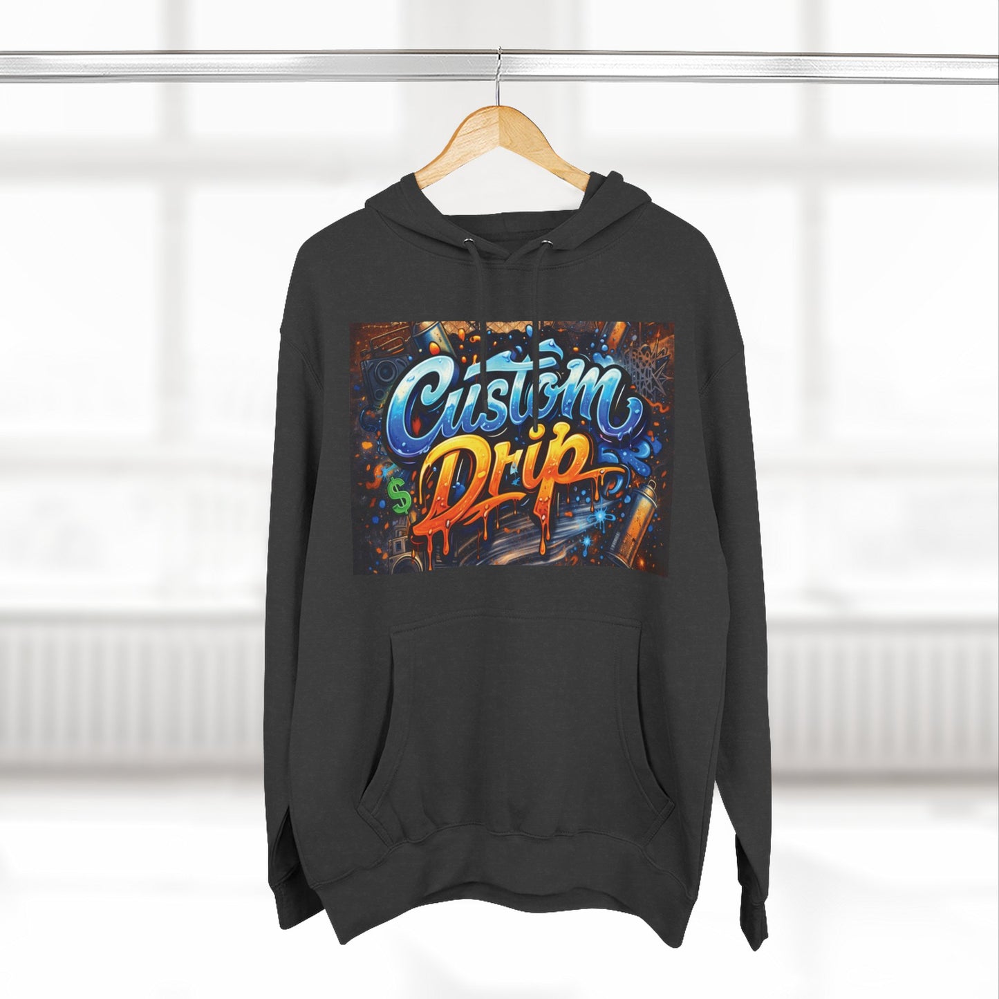 Custom Drip Urban Hoodie — Three-Panel Fleece Hoodie