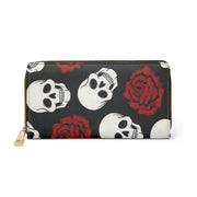 Skull &Flower Zipper Wallet