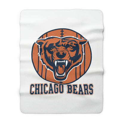 Chicago Bears Sherpa Fleece Blanket — Cozy NFL Throw with Bear Logo