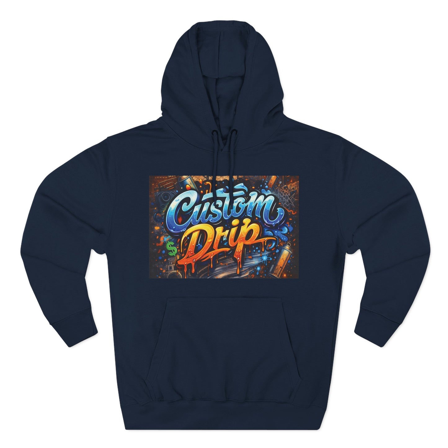 Custom Drip Urban Hoodie — Three-Panel Fleece Hoodie