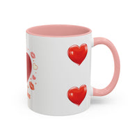Valentine "Be Mine" Accent Coffee Mug — Heart & Kisses (11/15 oz)