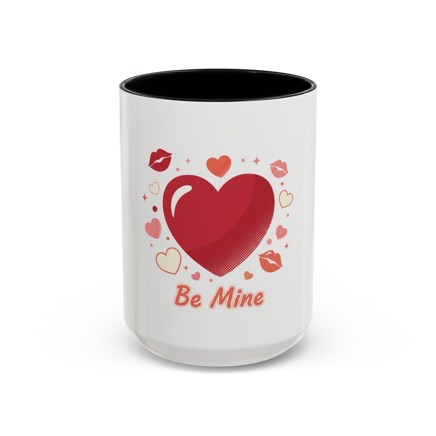 Valentine "Be Mine" Accent Coffee Mug — Heart & Kisses (11/15 oz)