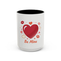 Valentine "Be Mine" Accent Coffee Mug — Heart & Kisses (11/15 oz)