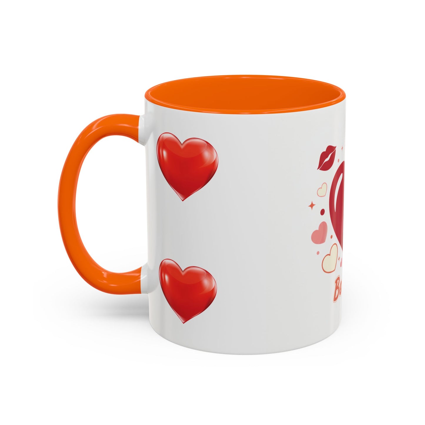 Valentine "Be Mine" Accent Coffee Mug — Heart & Kisses (11/15 oz)