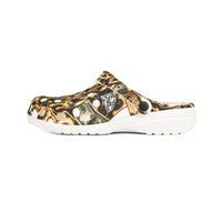 Gold Graffiti EVA Foam Clogs – Urban Streetwear Slip-On Shoes