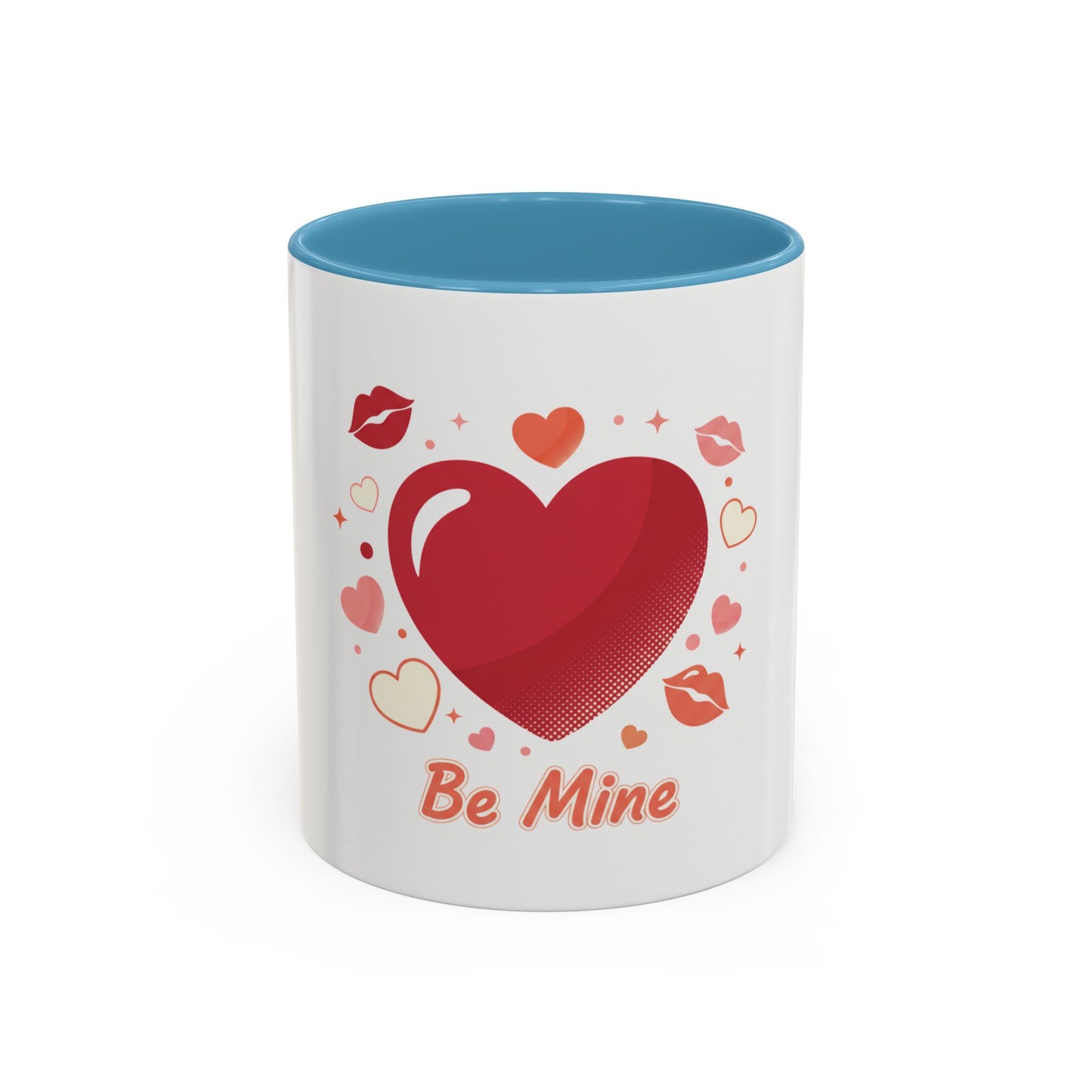 Valentine "Be Mine" Accent Coffee Mug — Heart & Kisses (11/15 oz)