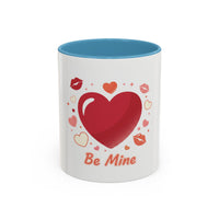 Valentine "Be Mine" Accent Coffee Mug — Heart & Kisses (11/15 oz)