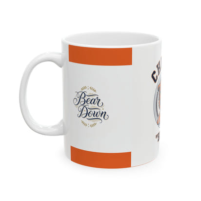 Chicago Bears Retro Roaring Bear Football Ceramic Mug — 11oz & 15oz
