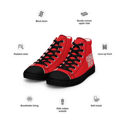 Red Custom Drip Men’s high top canvas shoes
