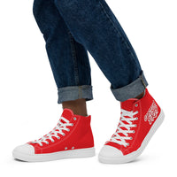 Red Custom Drip Men’s high top canvas shoes