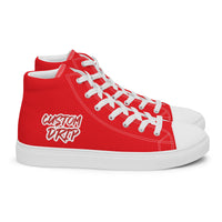 Red Custom Drip Men’s high top canvas shoes
